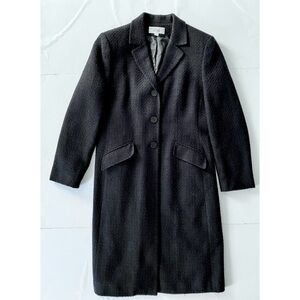 Vintage 90’s Black Woven Single-Breasted Coat Fully Lined Women’s SM